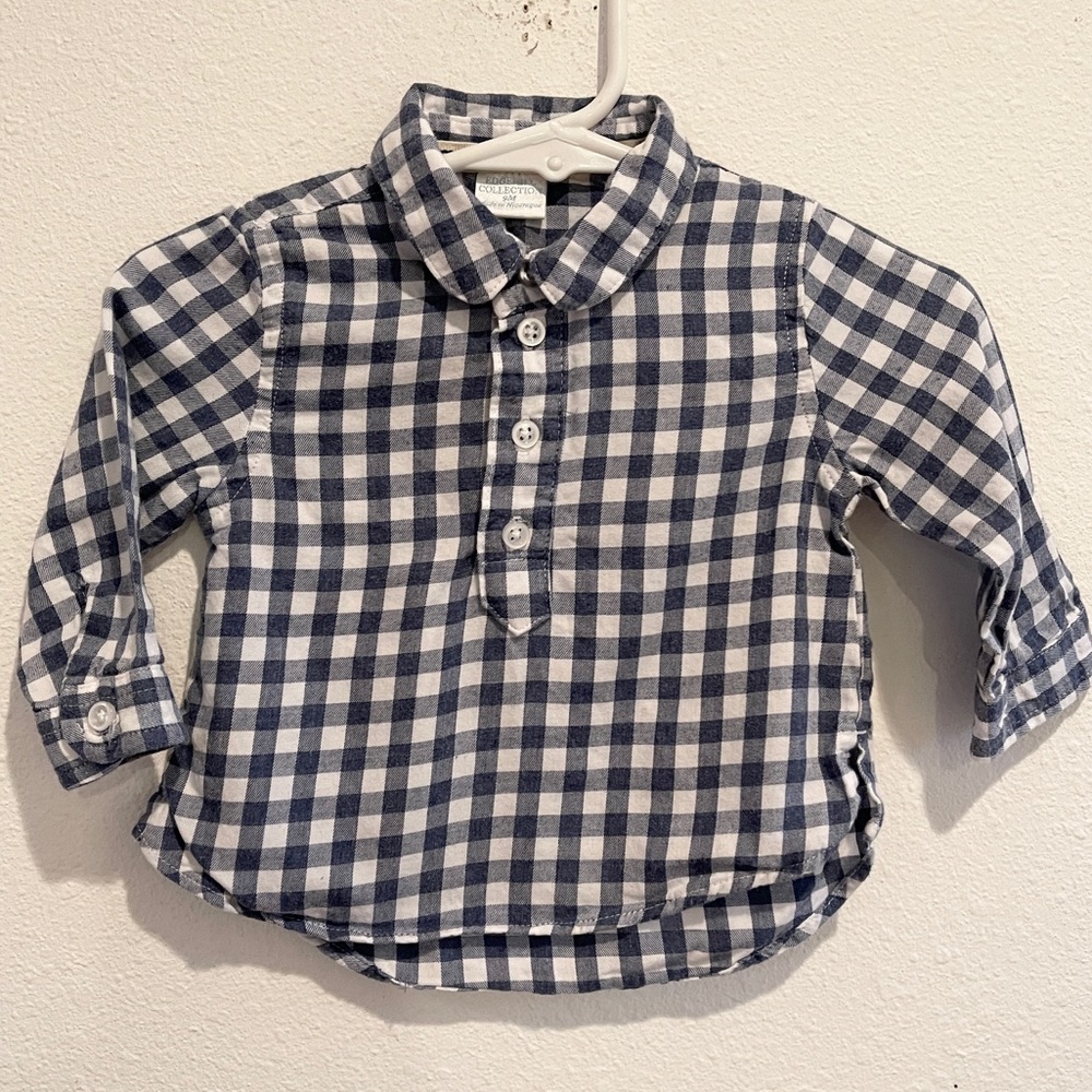 Edgehill collection check Peter Pan collar shirt